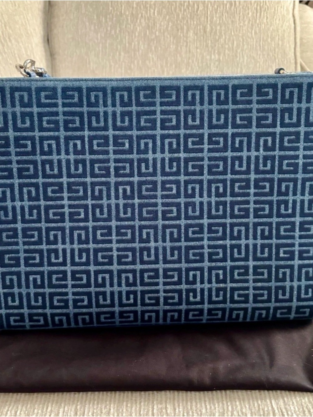 Givenchy G-Tote Medium Tote Canvas and Leather Chain Accent Medium Blue - Picture 4 of 11
